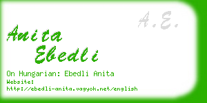 anita ebedli business card